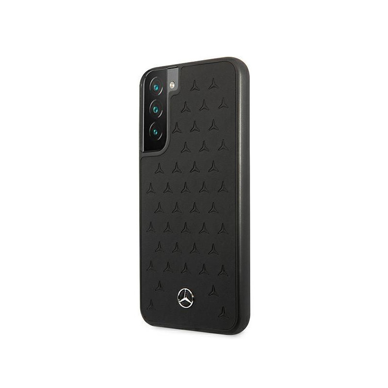 Mercedes Leather Stars Pattern dėklas, skirtas Samsung Galaxy S22+ - juodas