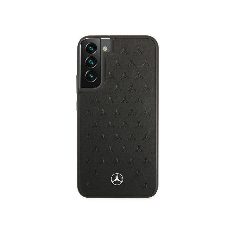 Mercedes Leather Stars Pattern dėklas, skirtas Samsung Galaxy S22+ - juodas