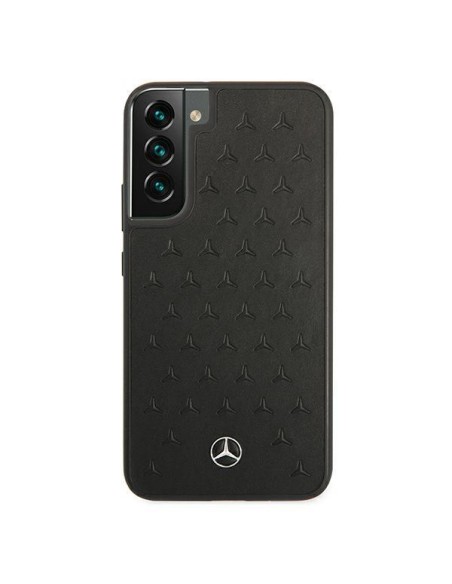 Mercedes Leather Stars Pattern dėklas, skirtas Samsung Galaxy S22+ - juodas Mercedes Leather Stars Pattern dėklas, skirtas Samsung Galaxy S22+ - juodas