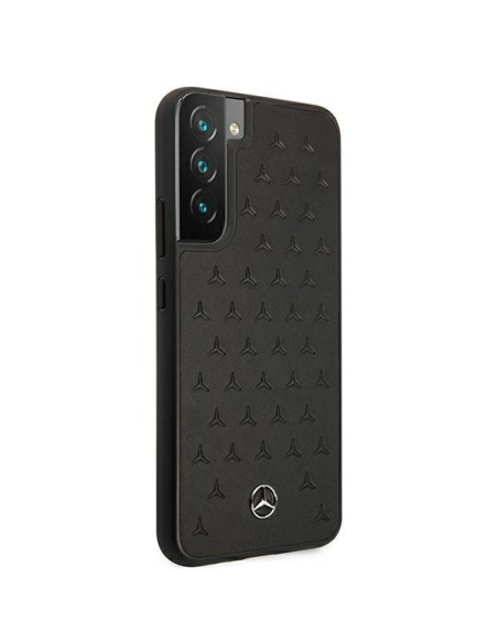 Mercedes Leather Stars Pattern dėklas, skirtas Samsung Galaxy S22+ - juodas Mercedes Leather Stars Pattern dėklas, skirtas Samsung Galaxy S22+ - juodas
