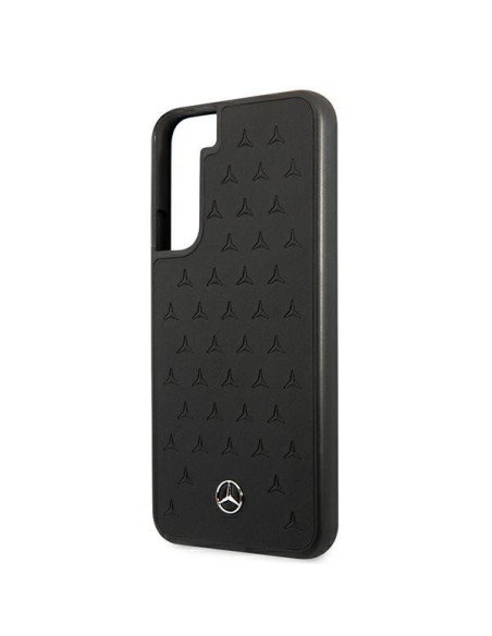 Mercedes Leather Stars Pattern dėklas, skirtas Samsung Galaxy S22+ - juodas Mercedes Leather Stars Pattern dėklas, skirtas Samsung Galaxy S22+ - juodas