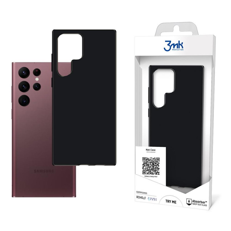 3mk matinis dėklas, skirtas Samsung Galaxy S22 Ultra 5G – juodas 3mk matinis dėklas, skirtas Samsung Galaxy S22 Ultra 5G – juodas
