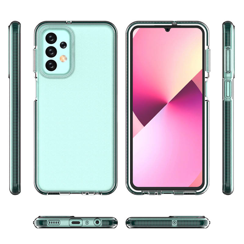Spyruoklinis dėklas Samsung Galaxy A23, silikoninis dangtelis su rėmeliu, šviesiai mėlynas