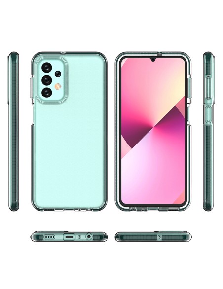 Spyruoklinis dėklas Samsung Galaxy A23, silikoninis dangtelis su rėmeliu, šviesiai mėlynas Spyruoklinis dėklas Samsung Galaxy A23, silikoninis dangtelis su rėmeliu, šviesiai mėlynas
