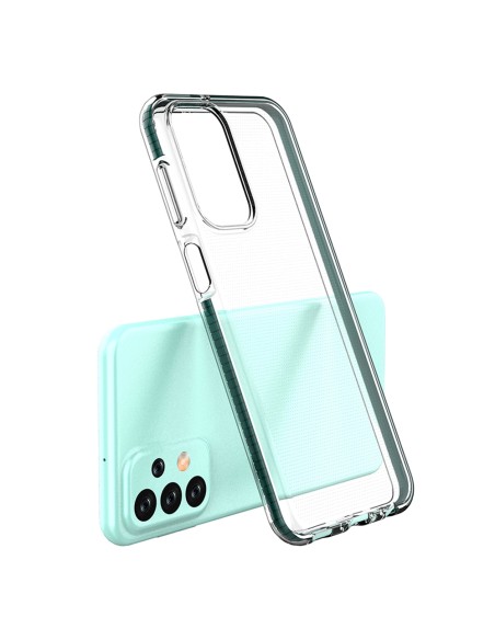 Spyruoklinis dėklas Samsung Galaxy A23, silikoninis dangtelis su rėmeliu, šviesiai mėlynas Spyruoklinis dėklas Samsung Galaxy A23, silikoninis dangtelis su rėmeliu, šviesiai mėlynas