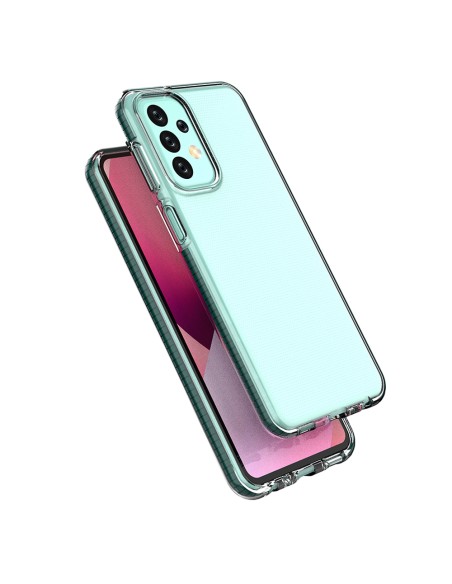Spyruoklinis dėklas Samsung Galaxy A23, silikoninis dangtelis su rėmeliu, šviesiai mėlynas Spyruoklinis dėklas Samsung Galaxy A23, silikoninis dangtelis su rėmeliu, šviesiai mėlynas