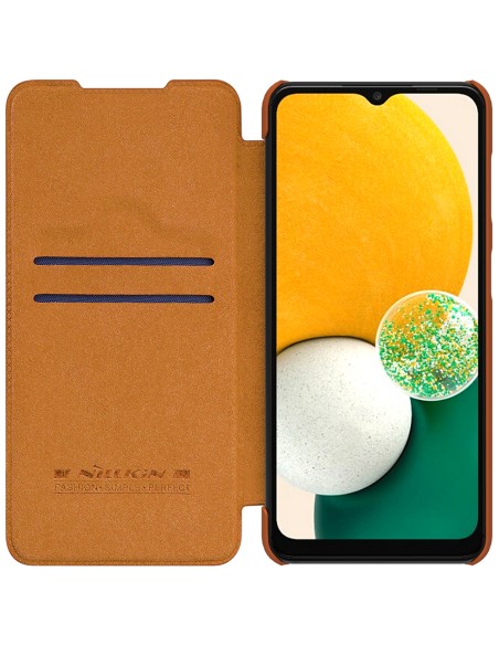 Nillkin Qin odinis dėklas Samsung Galaxy A13 5G rudas