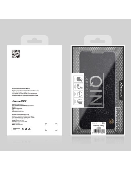Nillkin Qin odinis dėklas Samsung Galaxy A13 5G rudas