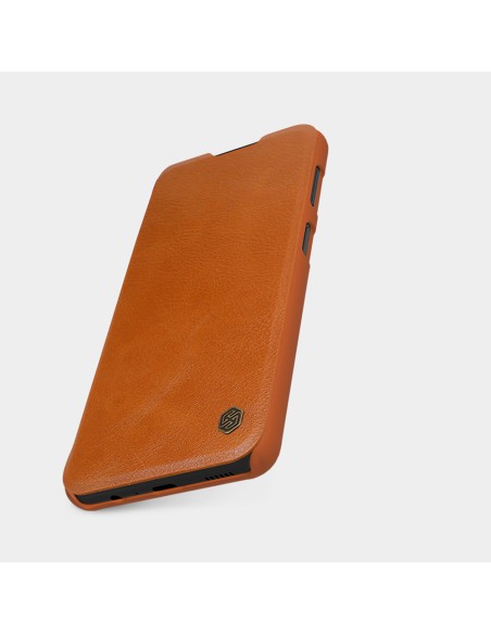 Nillkin Qin odinis dėklas Samsung Galaxy A13 5G rudas