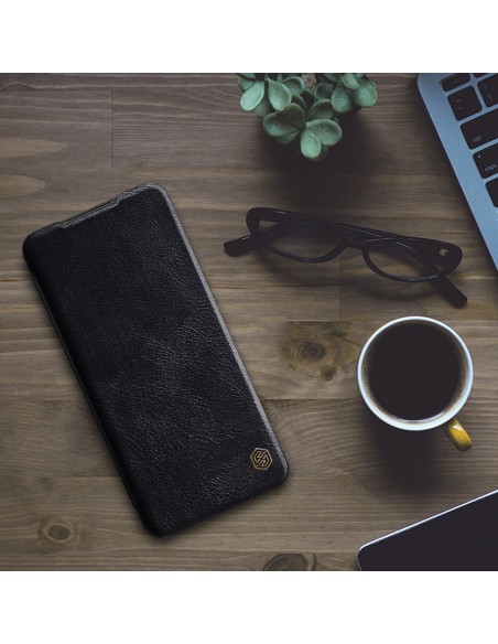 Nillkin Qin odinis dėklas Samsung Galaxy A13 5G rudas