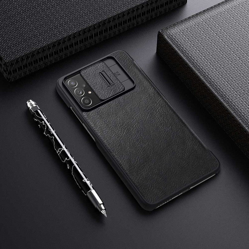 Nillkin Qin odinis dėklas Samsung Galaxy A73 juodas