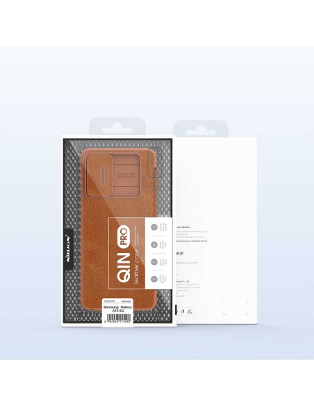 Nillkin Qin odinis dėklas Samsung Galaxy A73 raudonas Nillkin Qin odinis dėklas Samsung Galaxy A73 raudonas