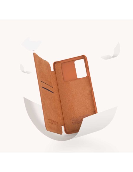 Nillkin Qin odinis dėklas Samsung Galaxy A73 raudonas Nillkin Qin odinis dėklas Samsung Galaxy A73 raudonas