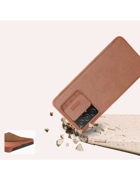 Nillkin Qin odinis dėklas Samsung Galaxy A73 raudonas Nillkin Qin odinis dėklas Samsung Galaxy A73 raudonas