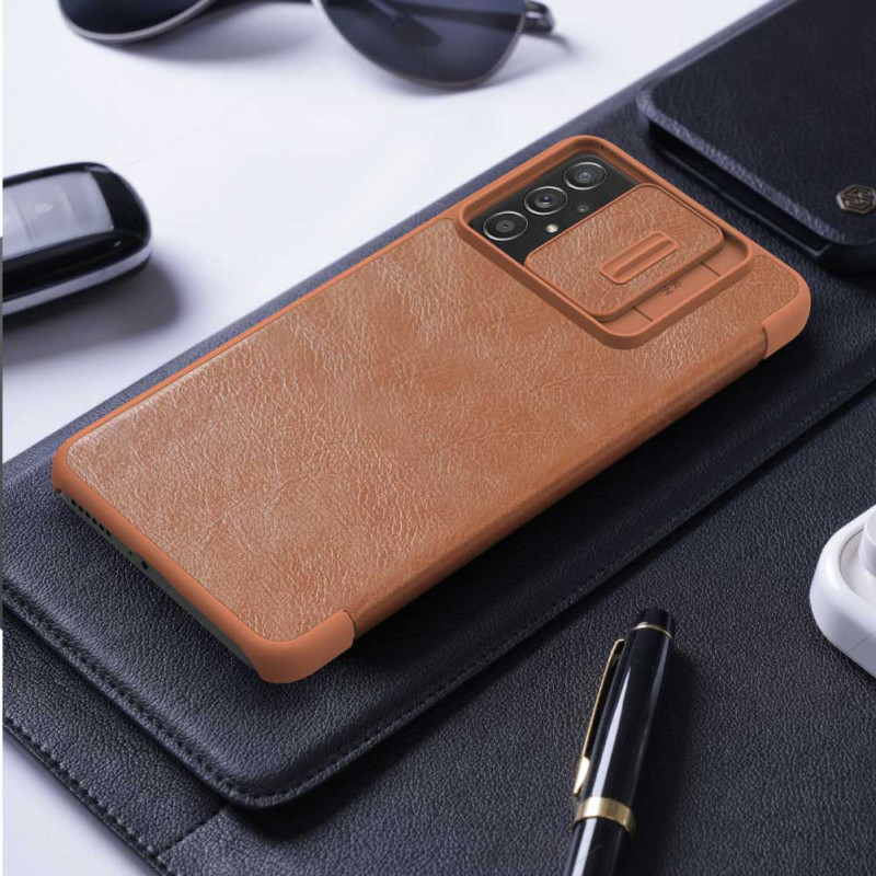 Nillkin Qin odinis dėklas Samsung Galaxy A73 raudonas