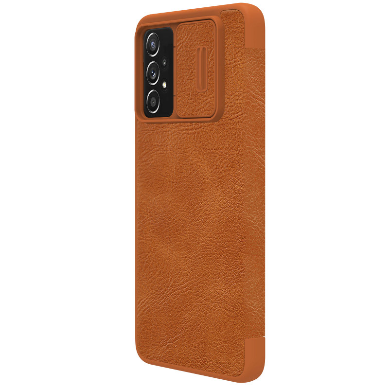 Nillkin Qin odinis dėklas Samsung Galaxy A73 rudas