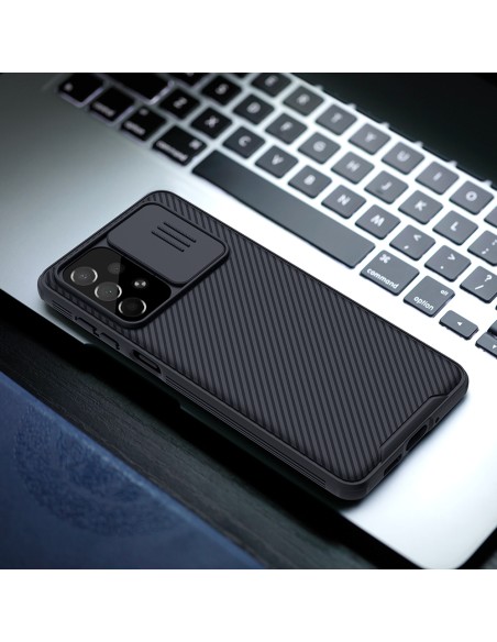 Nillkin CamShield Pro Case Armored Case Cover kameros apsauga, skirta Samsung Galaxy A73 Black Nillkin CamShield Pro Case Armored Case Cover kameros apsauga, skirta Samsung Galaxy A73 Black