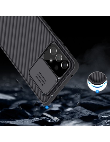 Nillkin CamShield Pro Case Armored Case Cover kameros apsauga, skirta Samsung Galaxy A73 Black Nillkin CamShield Pro Case Armored Case Cover kameros apsauga, skirta Samsung Galaxy A73 Black