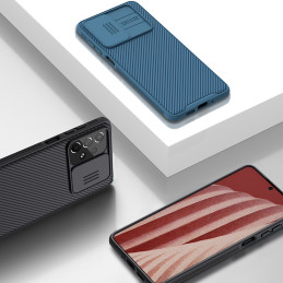 Nillkin CamShield Pro Case Armored Case Cover kameros apsauga, skirta Samsung Galaxy A73 Blue