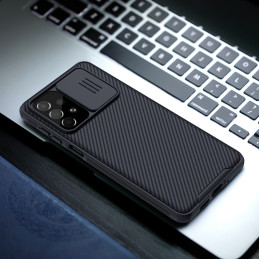 Nillkin CamShield Pro Case Armored Case Cover kameros apsauga, skirta Samsung Galaxy A73 Blue