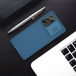 Nillkin CamShield Pro Case Armored Case Cover kameros apsauga, skirta Samsung Galaxy A73 Blue