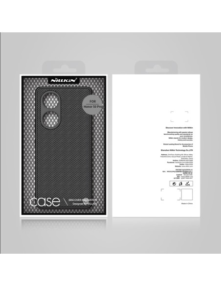 Nillkin Textured Case tvirtas sustiprintas dėklas su gelio rėmu ir nailonine nugara, skirtas Honor 50 Pro juodai Nillkin Textured Case tvirtas sustiprintas dėklas su gelio rėmu ir nailonine nugara, skirtas Honor 50 Pro juodai
