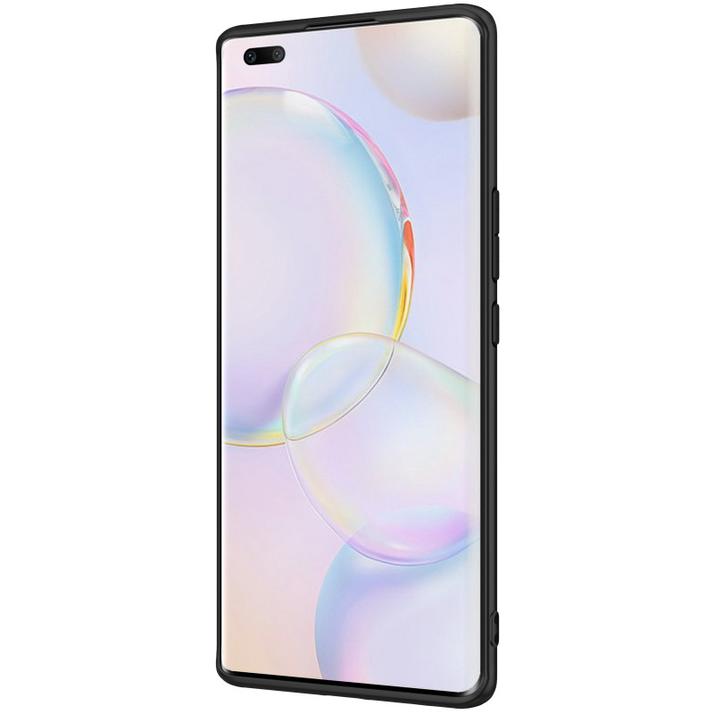 Nillkin Textured Case tvirtas sustiprintas dėklas su gelio rėmu ir nailonine nugara, skirtas Honor 50 Pro juodai