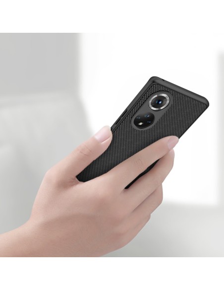Nillkin Textured Case tvirtas sustiprintas dėklas su gelio rėmu ir nailonine nugara, skirtas Honor 50 Pro juodai Nillkin Textured Case tvirtas sustiprintas dėklas su gelio rėmu ir nailonine nugara, skirtas Honor 50 Pro juodai