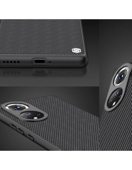 Nillkin Textured Case tvirtas sustiprintas dėklas su gelio rėmu ir nailonine nugara, skirtas Honor 50 Pro juodai Nillkin Textured Case tvirtas sustiprintas dėklas su gelio rėmu ir nailonine nugara, skirtas Honor 50 Pro juodai