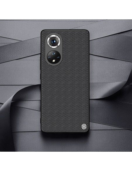 Nillkin Textured Case tvirtas sustiprintas dėklas su gelio rėmu ir nailonine nugara, skirtas Honor 50 Pro juodai Nillkin Textured Case tvirtas sustiprintas dėklas su gelio rėmu ir nailonine nugara, skirtas Honor 50 Pro juodai