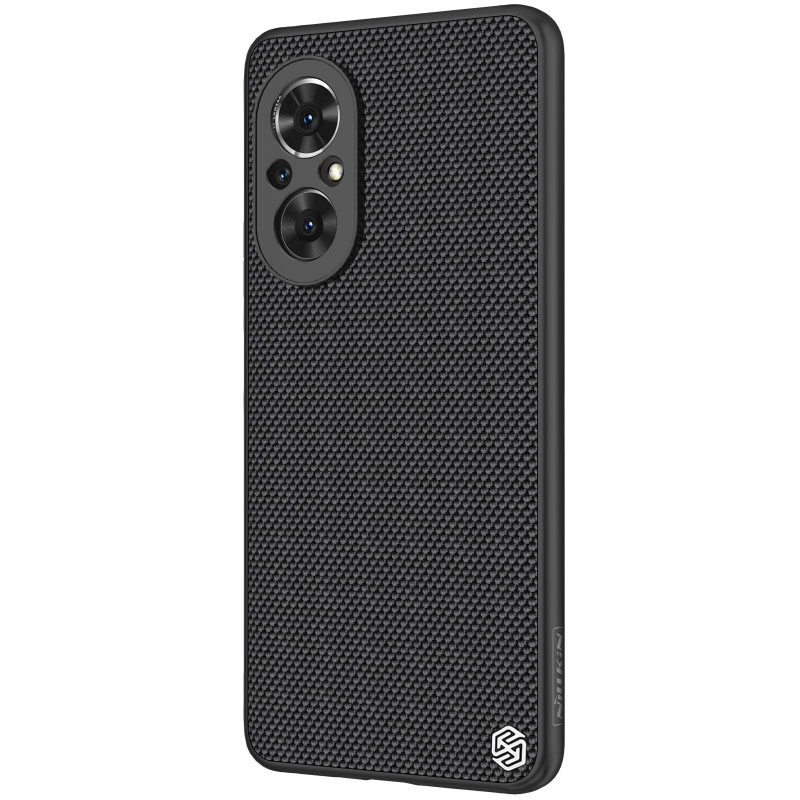 Nillkin Textured Case tvirtas sustiprintas dėklas su gelio rėmu ir nailonine nugara, skirtas Honor 50 SE juodai