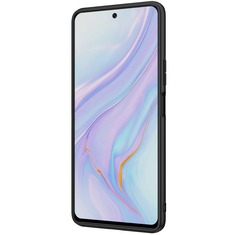 Nillkin Textured Case tvirtas sustiprintas dėklas su gelio rėmu ir nailonine nugara, skirtas Honor 50 SE juodai