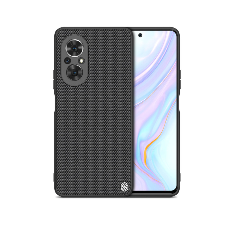 Nillkin Textured Case tvirtas sustiprintas dėklas su gelio rėmu ir nailonine nugara, skirtas Honor 50 SE juodai