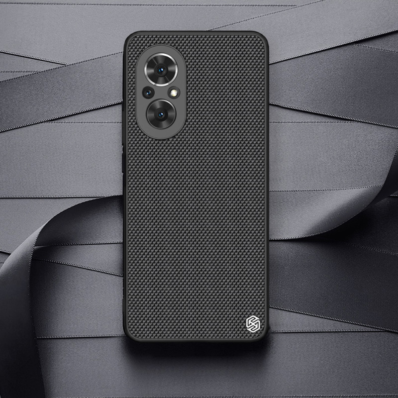 Nillkin Textured Case tvirtas sustiprintas dėklas su gelio rėmu ir nailonine nugara, skirtas Honor 50 SE juodai