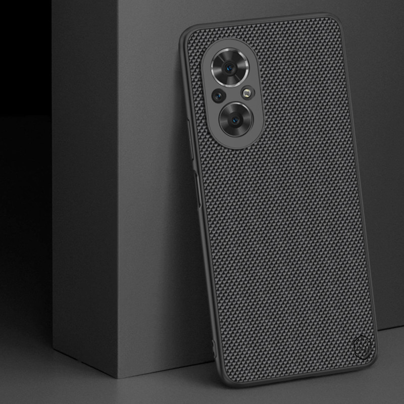 Nillkin Textured Case tvirtas sustiprintas dėklas su gelio rėmu ir nailonine nugara, skirtas Honor 50 SE juodai