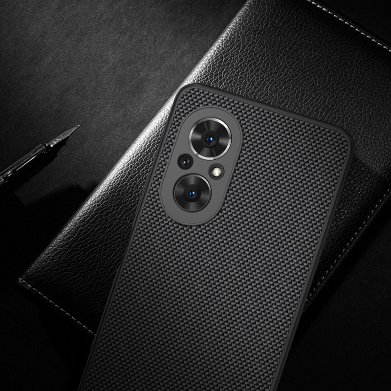 Nillkin Textured Case tvirtas sustiprintas dėklas su gelio rėmu ir nailonine nugara, skirtas Honor 50 SE juodai