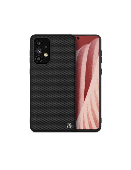 Nillkin Textured Case tvirtas sustiprintas dėklas su gelio rėmeliu ir nailonine nugara, skirta Samsung Galaxy A73 juodai Nillkin Textured Case tvirtas sustiprintas dėklas su gelio rėmeliu ir nailonine nugara, skirta Samsung Galaxy A73 juodai