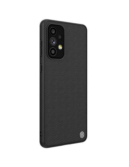 Nillkin Textured Case tvirtas sustiprintas dėklas su gelio rėmeliu ir nailonine nugara, skirta Samsung Galaxy A73 juodai Nillkin Textured Case tvirtas sustiprintas dėklas su gelio rėmeliu ir nailonine nugara, skirta Samsung Galaxy A73 juodai