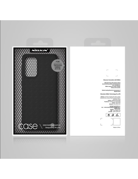 Nillkin Textured Case tvirtas sustiprintas dėklas su gelio rėmeliu ir nailonine nugara, skirta Samsung Galaxy A73 juodai Nillkin Textured Case tvirtas sustiprintas dėklas su gelio rėmeliu ir nailonine nugara, skirta Samsung Galaxy A73 juodai