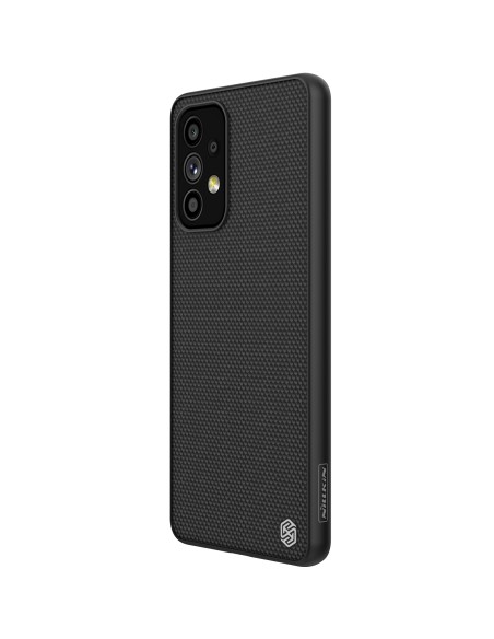 Nillkin Textured Case tvirtas sustiprintas dėklas su gelio rėmeliu ir nailonine nugara, skirta Samsung Galaxy A73 juodai Nillkin Textured Case tvirtas sustiprintas dėklas su gelio rėmeliu ir nailonine nugara, skirta Samsung Galaxy A73 juodai