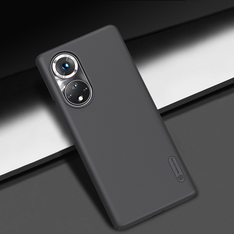 Nillkin Super Frosted Shield sustiprintas dėklo dangtelis, skirtas Honor 50 Pro juodas