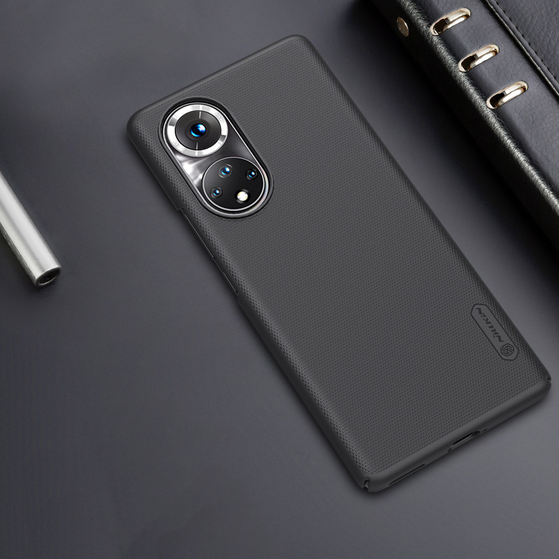 Nillkin Super Frosted Shield sustiprintas dėklo dangtelis, skirtas Honor 50 Pro juodas