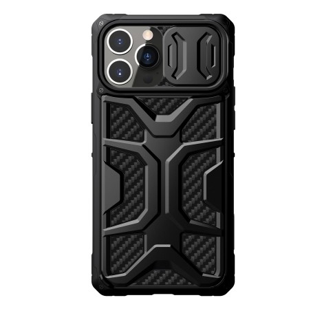 Nillkin Adventurer Case dėklas skirtas iPhone 13 Pro, šarvuotas dangtelis su fotoaparato dangteliu, juodas Nillkin Adventurer Case dėklas skirtas iPhone 13 Pro, šarvuotas dangtelis su fotoaparato dangteliu, juodas