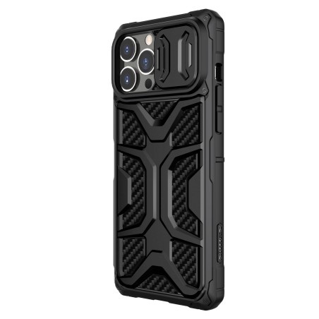 Nillkin Adventurer Case dėklas skirtas iPhone 13 Pro, šarvuotas dangtelis su fotoaparato dangteliu, juodas Nillkin Adventurer Case dėklas skirtas iPhone 13 Pro, šarvuotas dangtelis su fotoaparato dangteliu, juodas