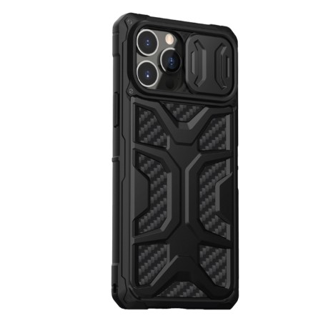 Nillkin Adventurer Case dėklas skirtas iPhone 13 Pro, šarvuotas dangtelis su fotoaparato dangteliu, juodas Nillkin Adventurer Case dėklas skirtas iPhone 13 Pro, šarvuotas dangtelis su fotoaparato dangteliu, juodas
