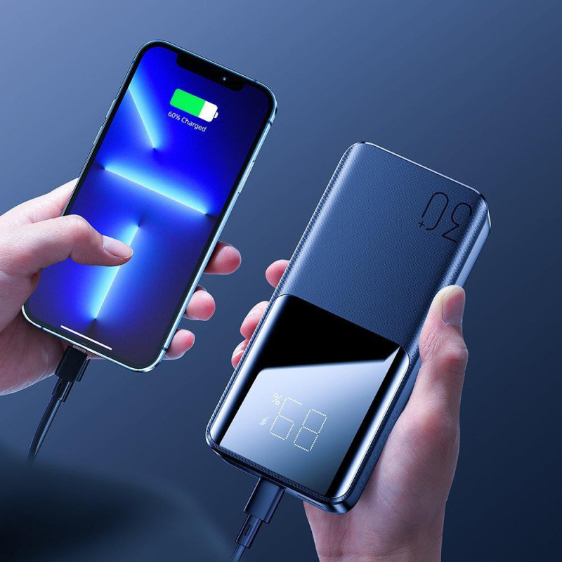 Powerbank 30000mAh 15W kabelis USB-C kabelis...