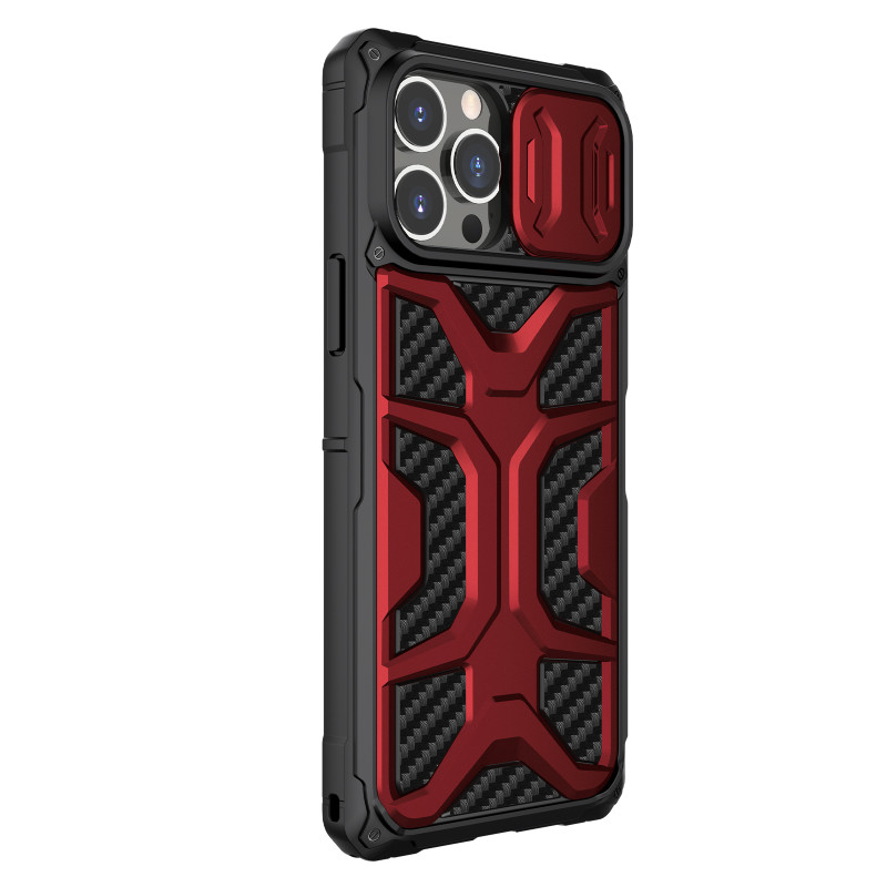 Nillkin Adventurer Case dėklas iPhone 13 Pro šarvuotas dangtelis su raudonu fotoaparato dangteliu