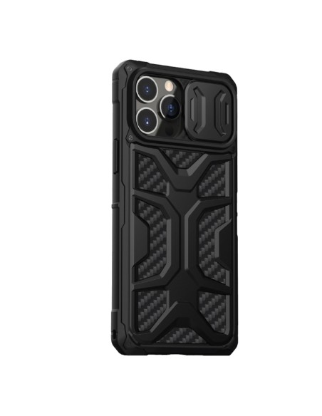 Nillkin Adventurer Case dėklas skirtas iPhone 13 Pro Max šarvuotas dangtelis su fotoaparato dangteliu juodas