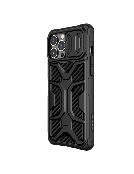 Nillkin Adventurer Case dėklas skirtas iPhone 13 Pro Max šarvuotas dangtelis su fotoaparato dangteliu juodas