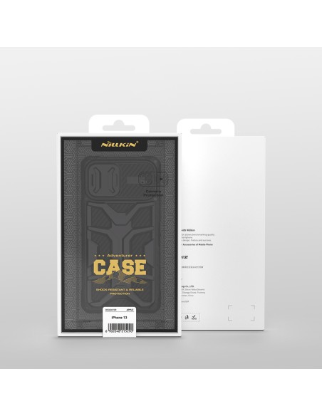 Nillkin Adventurer Case dėklas skirtas iPhone 13 Pro Max šarvuotas dangtelis su fotoaparato dangteliu juodas